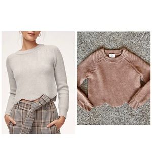 Wilfred Aritzia Sardou Scalloped Wool Sweater
